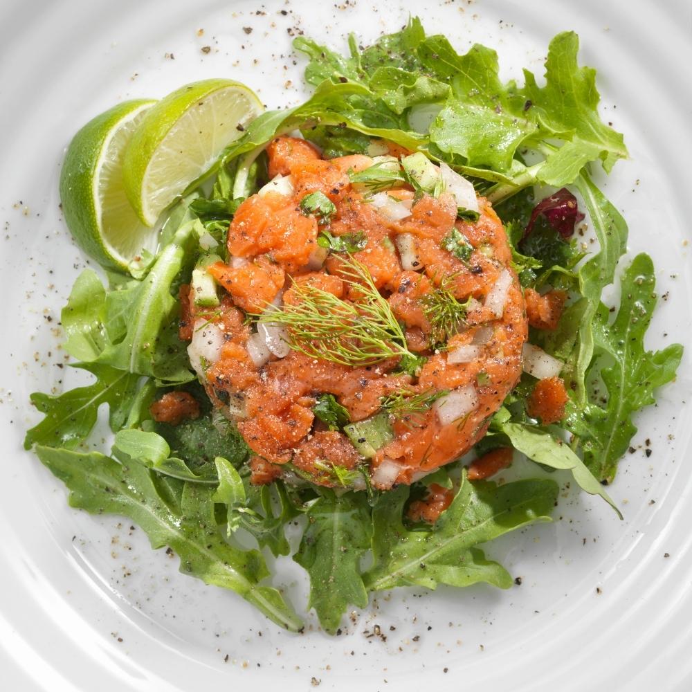 Avocadotaartje met gerookte zalm