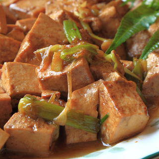Gemarineerde tofu met taugé